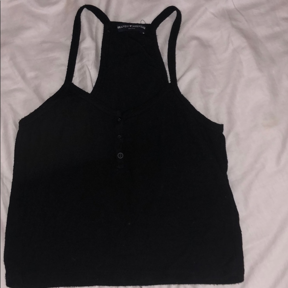 Brandy Melville black tank top. Buttons on front.